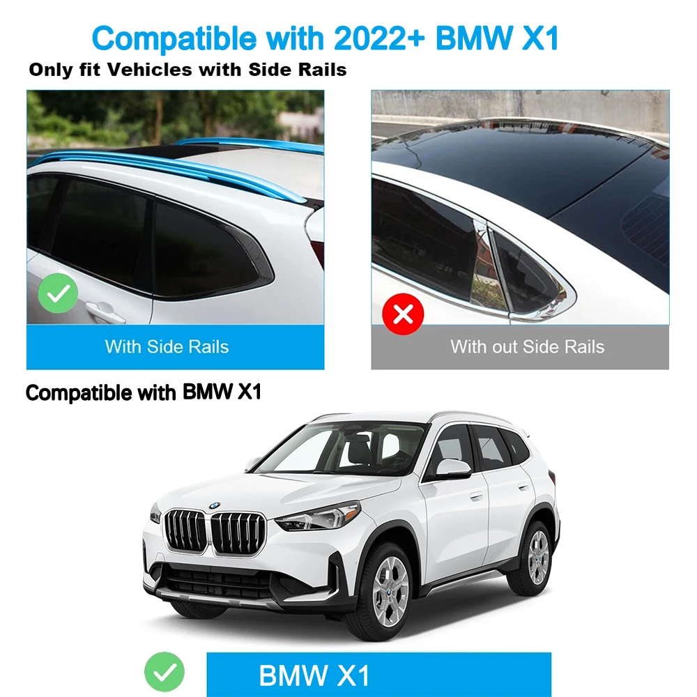 Compatible avec BMW X1 (E84) 2010-2015 Barres de Toit ACE-2 Railing  Porte-Bag