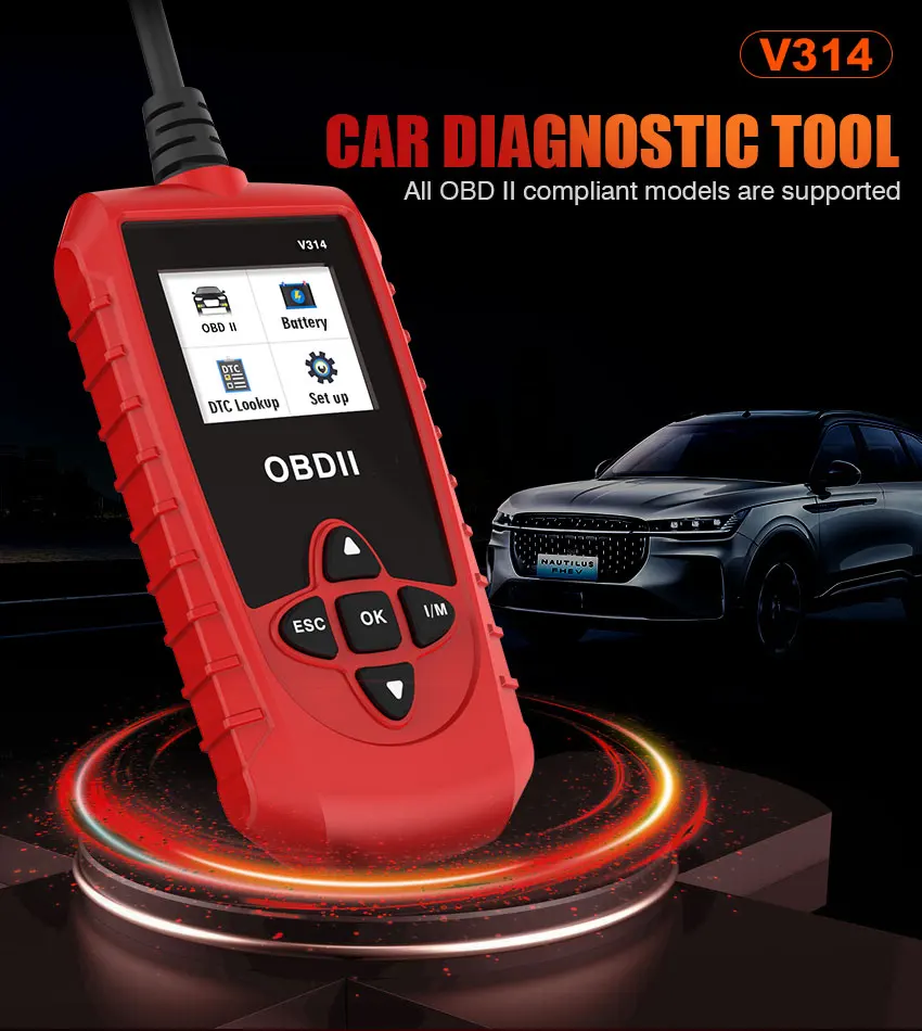 V314 OBD2 Автомобильная диагностическая система двигателя Многофункциональный сканер считыватель чистого кода неисправности двигателя для всех протокольных автомобилей
