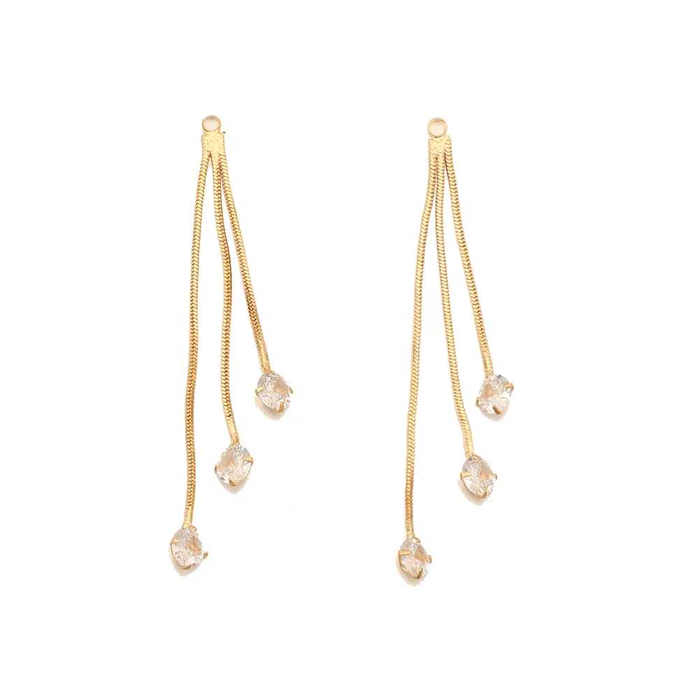 Cordial Design 30*58MM 20Pcs Jewelry Findings & Components/CZ Charms/Tassel Shape/Hand Made/Genuine Gold Plating/DIY Making - cordial