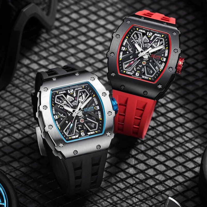 WM Watch 6T28 Automatic Mechanical Watch, Men’s, Sapphire Crystal, AR Coating, 50m Water Resistance, Welly Merck Watches 107M-WM