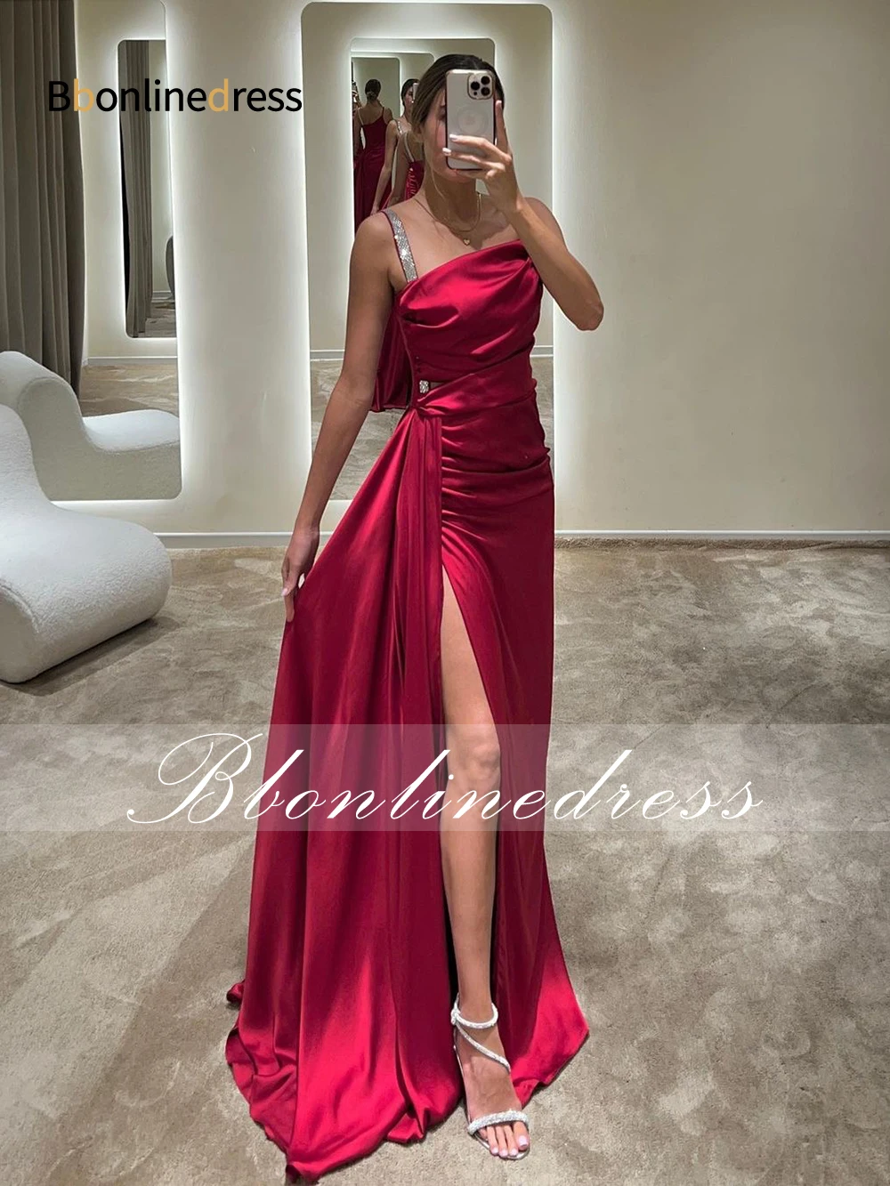 

Bbonlinedress сексуальное плиссированное платье для выпускного вечера для черной девушки со шлейфом и высоким разрезом вечерние платья 2023 Vestidos De Fiesta