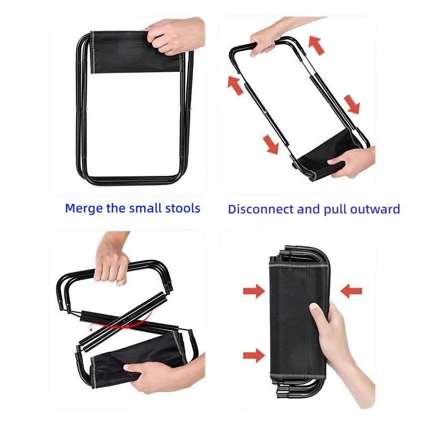 Outdoor Portable Folding Chair Bench Fishing Stool Travel Camping Horse Stool Train Subway Queuing