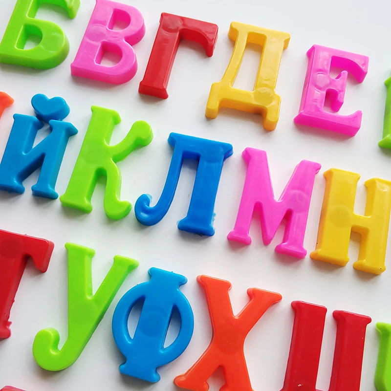 Plastic Magnetic Puzzle Stickers Digital Russian English Letters Baby Homeschool Supplies Educational Learning Toys for Children