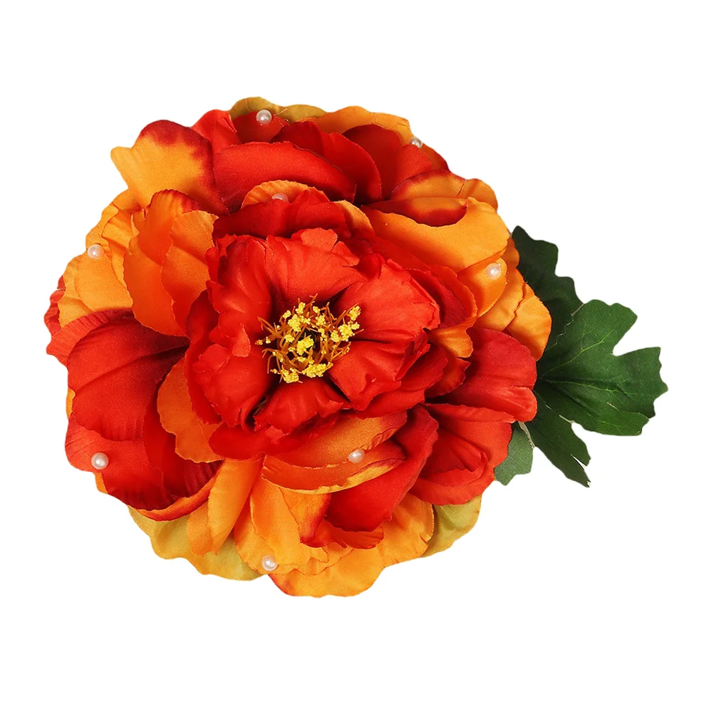 

Artificial Flower Hairpin Women Simulation Stage Barrette Wedding Clip Headpiece Beach Photography Large