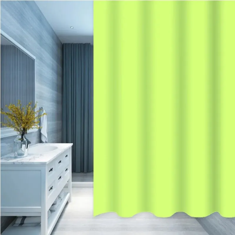 Shower Curtains 1pc Solid Color Shower Curtain PEVA Waterproof Shower Curtain Bathroom Partition Bathroom Decoration Accessories