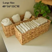 Large Storage Rattan Kitchen Fruit Bowls Mushroom Rattan Laundry Plant Wicker Baskets Flower Bin Desk Rectangle Travel 15in 1