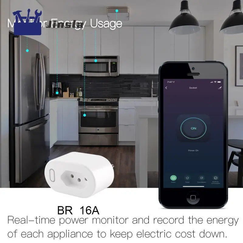 

Smart Plug Tuya/smart Life App 4000w Wifi Smart Socket Voice Control Hands-free Tuya Wifi Smart Plug Work With Alexa Home