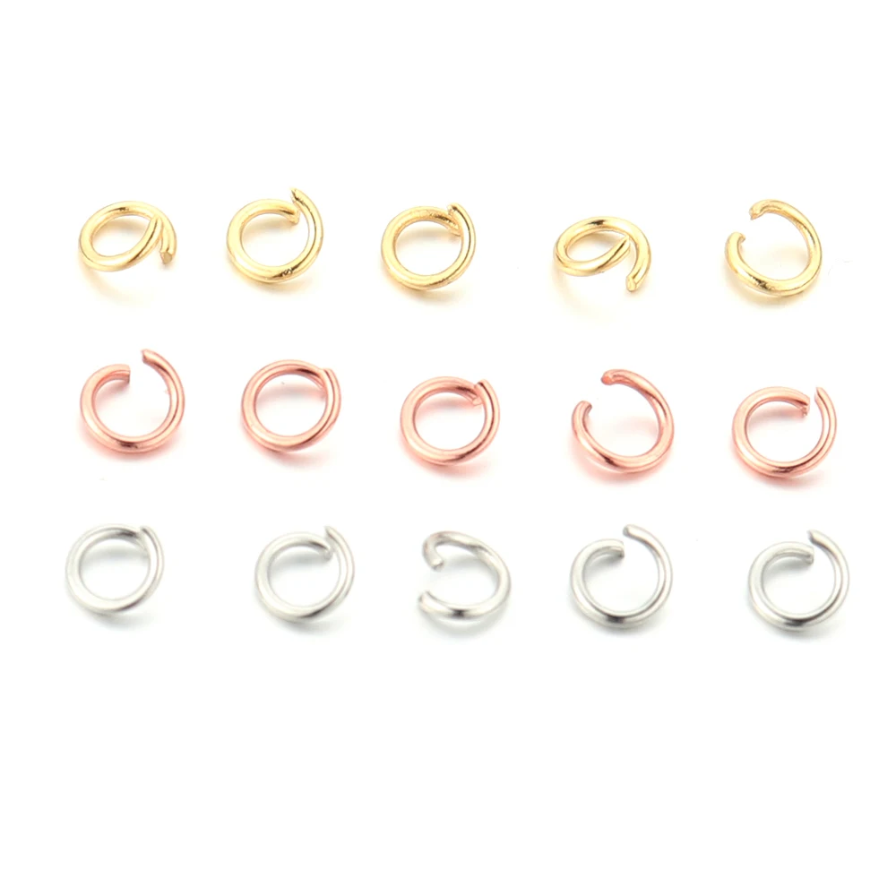 100Pcs Rvs Open Jump Rings 5Mm Sieraden Ketting Split Rings Connectors Voor Diy Geschenken Maken Bulk Groothandel