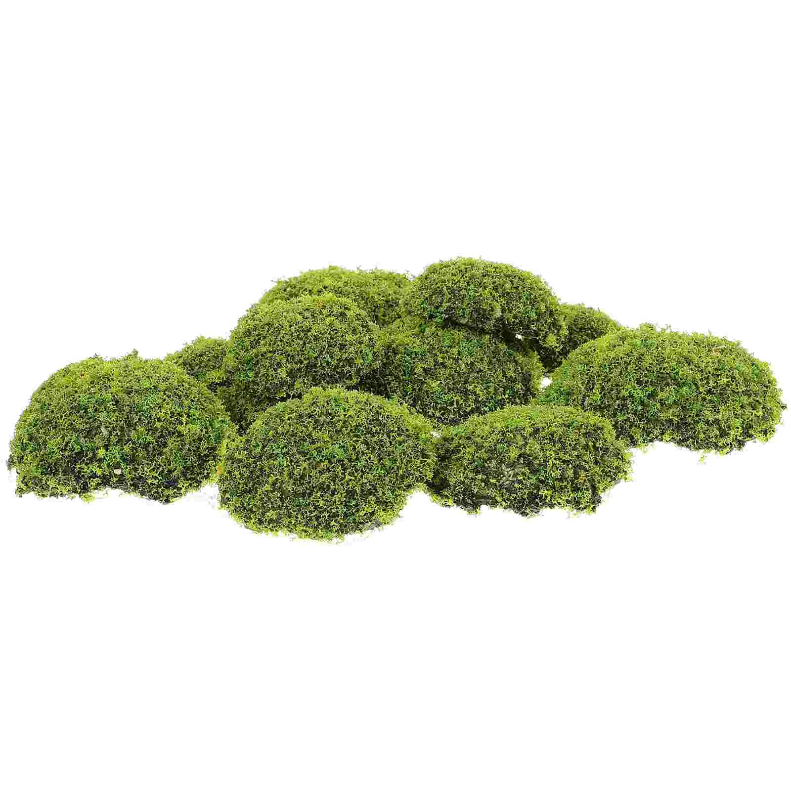 12 Pz Micro Paesaggio Pietra Decor Rock Faux Moss Mossy Falso Stampo Ornamento Fai Da Te Artificiale Verde Ufficio