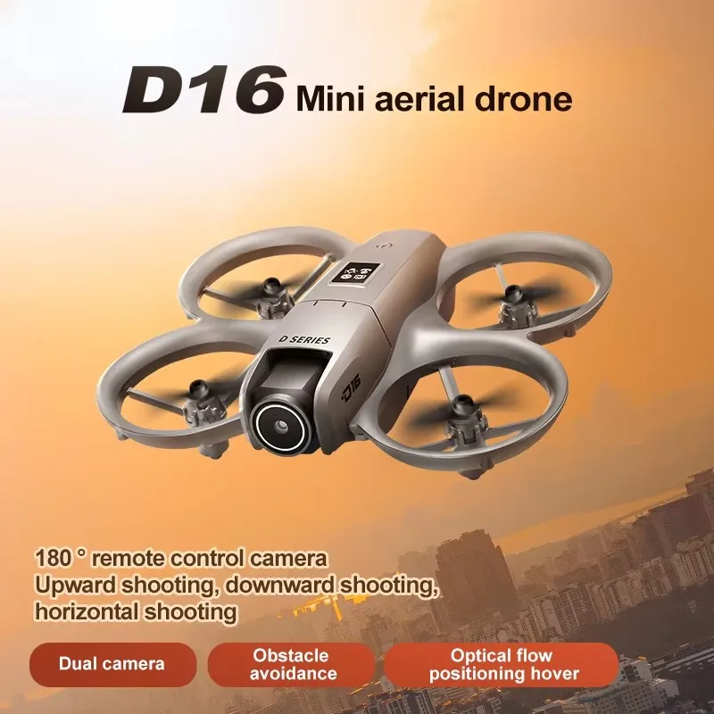 Vue rapprochée de l'écran du Mini Drone 8K affichant un paysage urbain, avec les commandes tactiles visibles.