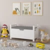 Large White Toy Box Chest with Cushion Seat - Perfect Storage for Boys and Girls' Toys 4
