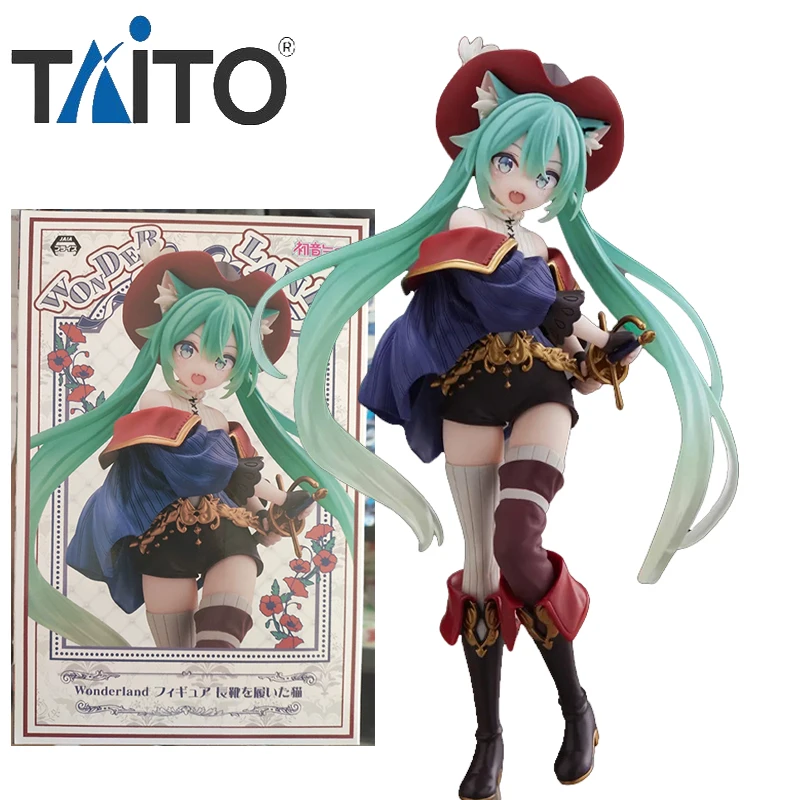

In Stock TAiTO Wonderland Hatsune Miku Puss In Boots Ver. PVC 18CM Anime Figure Model Action Figures Collection Ornaments Toy