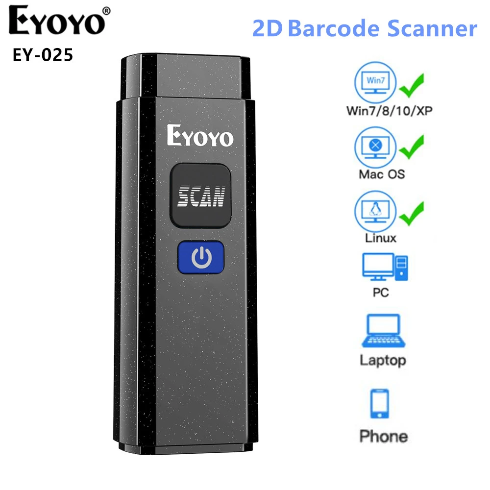 portable document scanner Eyoyo 2D Barcode Bluetooth Scanner Laser 1D QR Bar Code Reader PDF417 Bar Code Scanning for POS, iPad,Android, IOS, Tablets PC hp scan extended