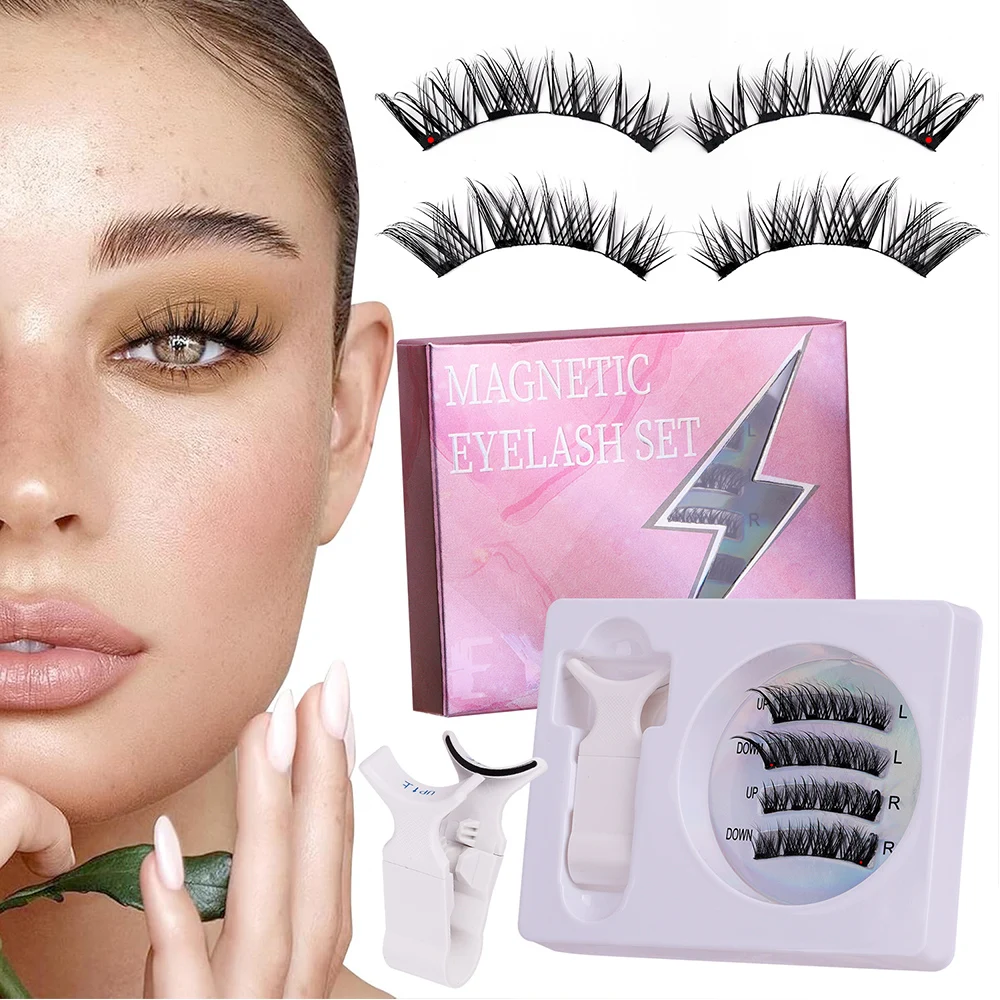 Magnetic Magnetic Lashes3D Eyelashes Natural Style D Curls Reusable No Glue Required Comes With Clip False Lashes fake eyelashes