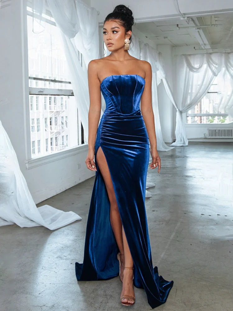 Swing Bustier Dress blue elegant Fashion Dresses Bustier Dresses 