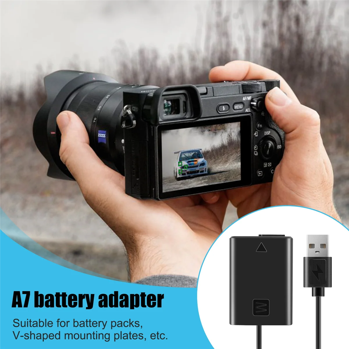 USB Charging Cable NP-FW50 Dummy Battery Spring Wire for Sony A7 A7R A7S A7M A7II A7S2 A7M2 A7R2 A6500 A6300 DC Coupler