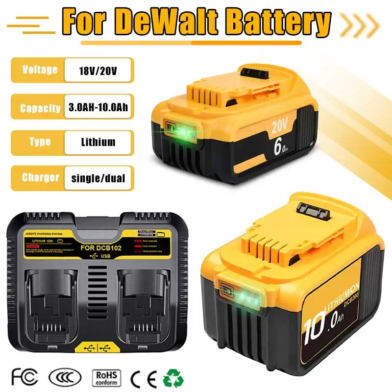 Zslitp 10-Cell 18650 Plastic Battery Case Repair Kit For Dewalt DCB200 20V Batteries (3.0Ah-6.0Ah)