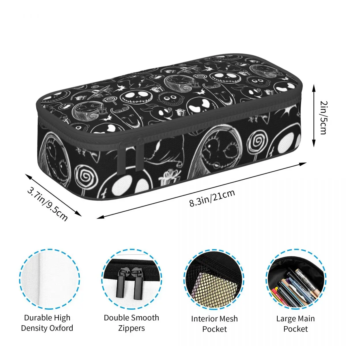 Nightmare-Before-Christmas Pencil Cases Large Capacity Pen Bags Pen Box Pencil Pouch For Boys Girls Students Stationery School