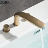Luxury Bathroom Faucet Cold and Hot Water Tap Brushed Gold Split Three Hole Basin Faucet Solid Brass Washbasin Water Mixer 2