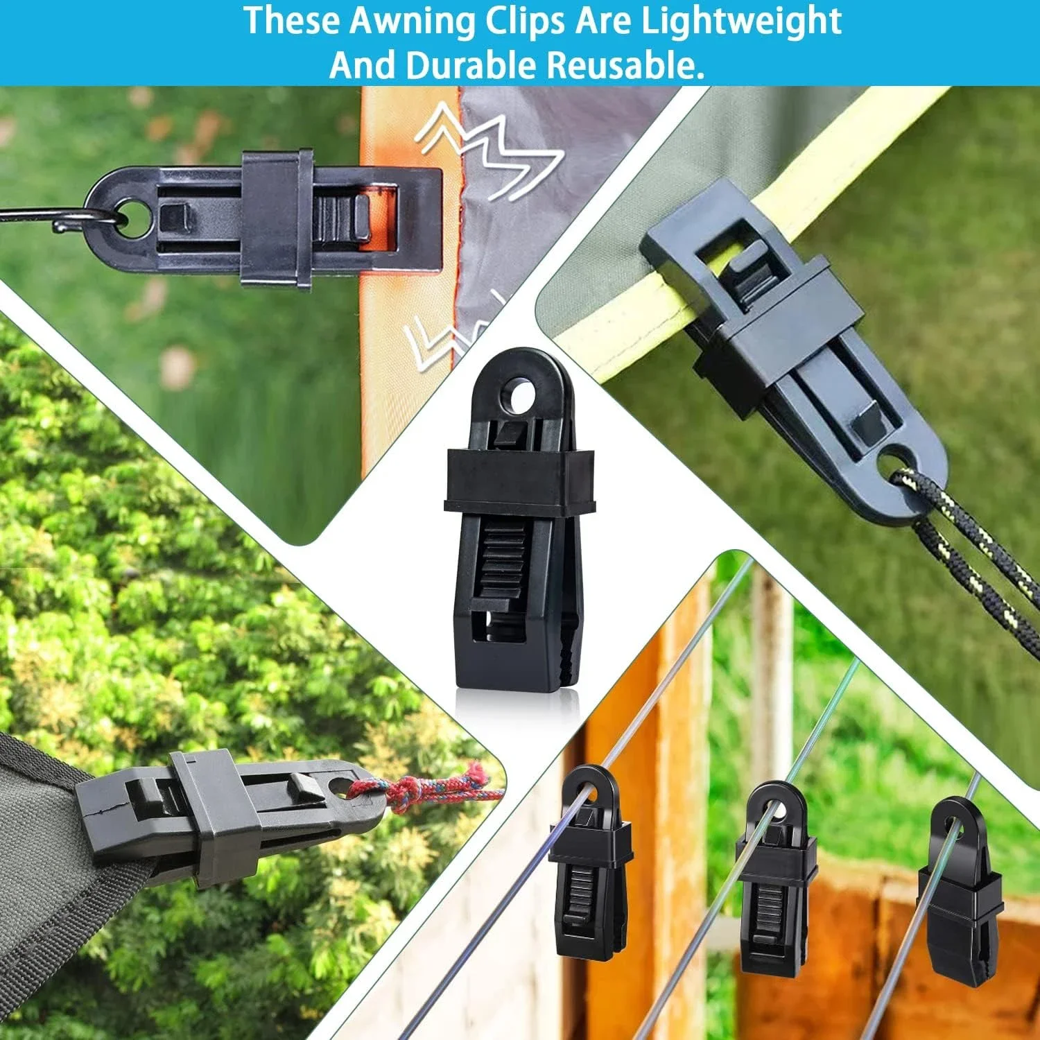 Plastic clips Tarp Clips Heavy Duty Lock Grip，Tarp Clamps for Cover Awnings, Outdoor Camping, Caravan Canopies, Car Tarp Clip Crocodile Mouth