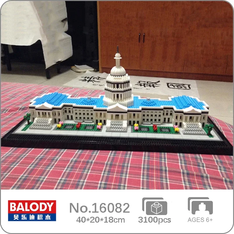 Balody 16082 World Architecture Stati Uniti Capitol Conference House Garden Model Mini Diamond Blocks Mattoni Building Toy No Box