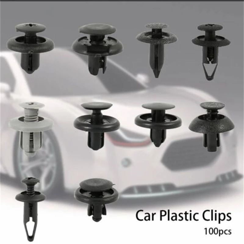 

100Pcs Bumper Clips FENDER TRIM Car Auto Push Pin Rivet FASTENER PANEL Retainer