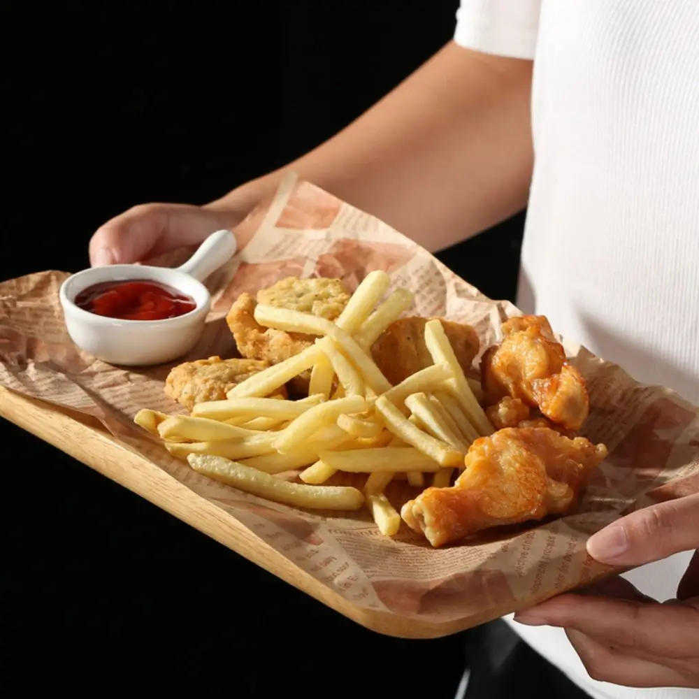 500Pcs Non-stick Oil-Proof Wax Paper Tear-resistant Waterproof Baking Paper Vintage Disposable Food Wrapper Paper