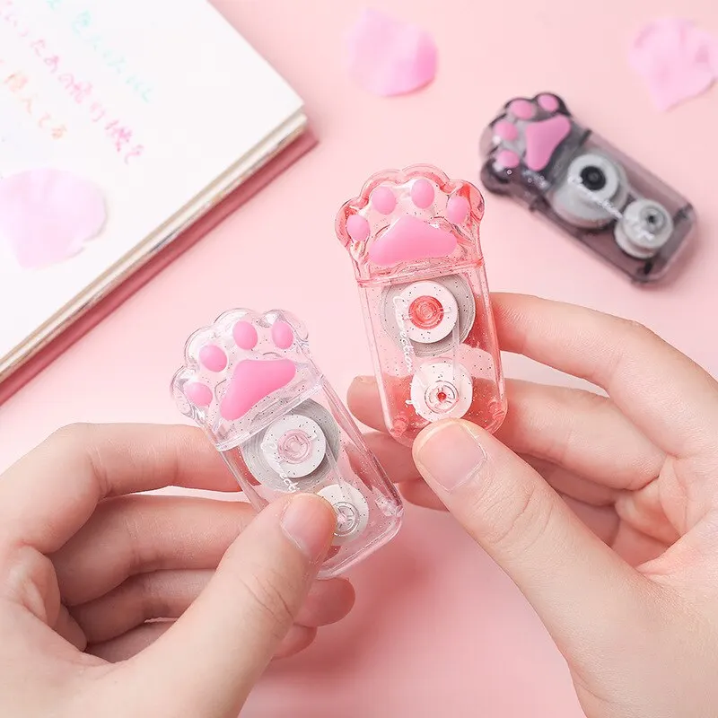 Correction Tape 3Pcs 6m Cat Claw Portable Large Capacity High Value Students Transparent Erasure