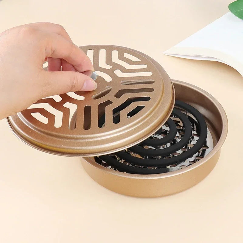 1pc Stainless Steel Mosquito Coil Holder Waterproof Round Mosquito Incense Box Outdoor Household Iron Art Aromatherapy Ash Tray 1pc Stainless Steel Mosquito Coil Holder Waterproof Round Mosquito Incense Box Outdoor Household Iron Art Aromatherapy Ash Tray