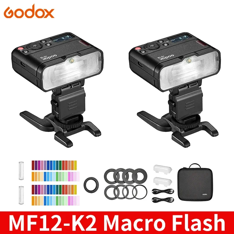 

Godox MF12 K2 Macro Flash Color Light 2.4GHz Wireless X System TTL Flash Speedlite for Canon Nikon Sony FUJIFILM Olympus Camera