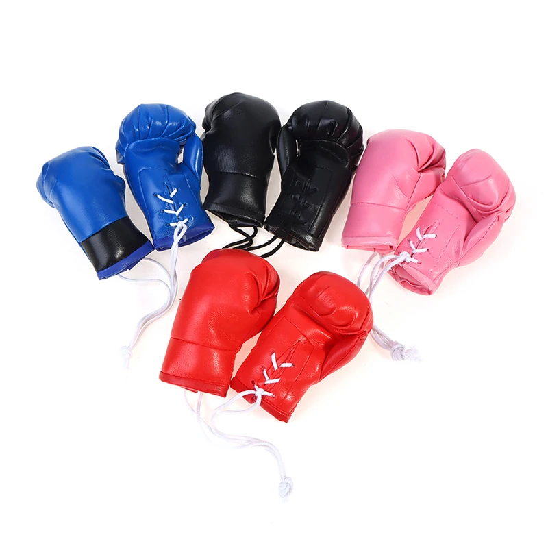 Pendentif Décoration Rétroviseur Gants De Boxe - Cuir Synthétique - 7,5x4,5 Cm - Pour Voiture, Sac, Porte-clés