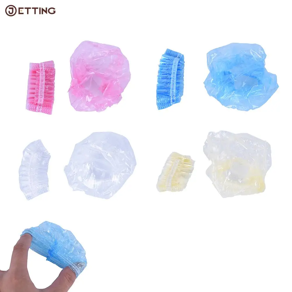 100Pc Thickened Disposable Plastic Waterproof Ear Protector Cover Cap Salon Hairdressing Dye Shield Earmuff Shower Tool Ear Muff