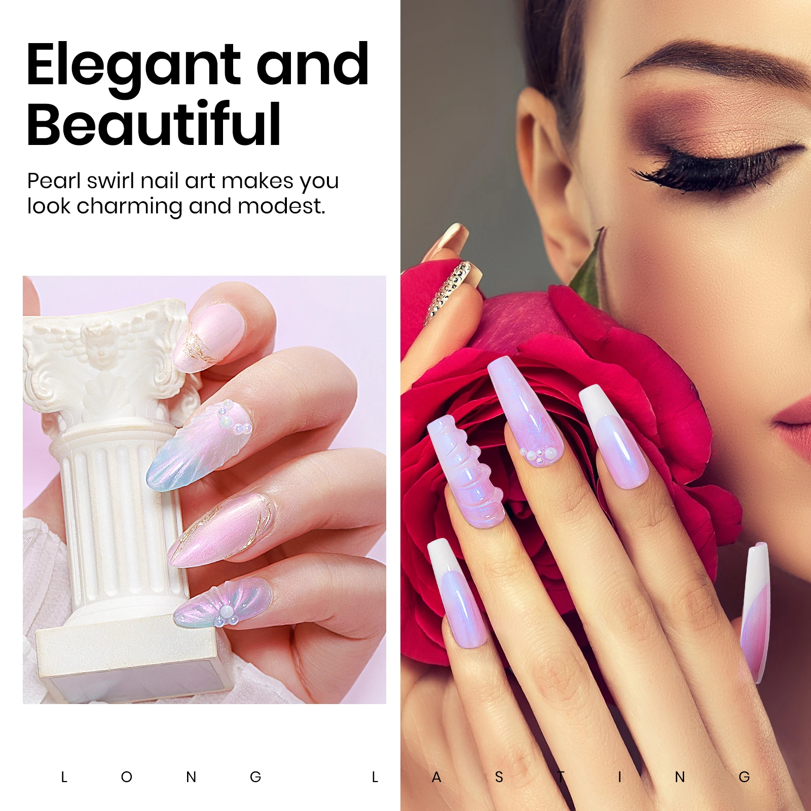 MIZHSE 6Pcs/Set Pearl Swirl Gel Nail Polish Set 7ML Shell Thread Nail Kits UV Led Semi Permanent Gel Soak Off Vernis 4