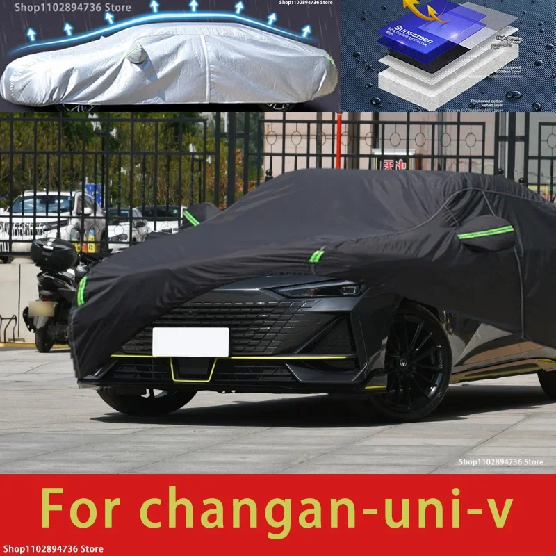 

For changan uni v fit Outdoor Protection Full Car Covers Snow Cover Sunshade Waterproof Dustproof Exterior black car cover