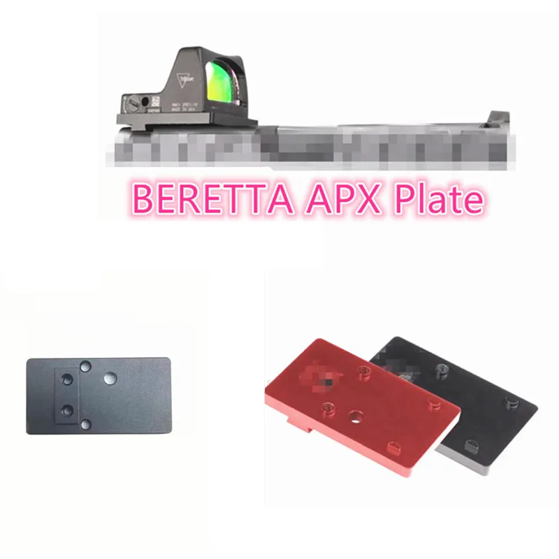 

Metal Optic Red Dot RMR Mount Plate Fiber View for Beretta APX Full Size Compact Vision Fit Frenzy AND RMR Red Dot Base