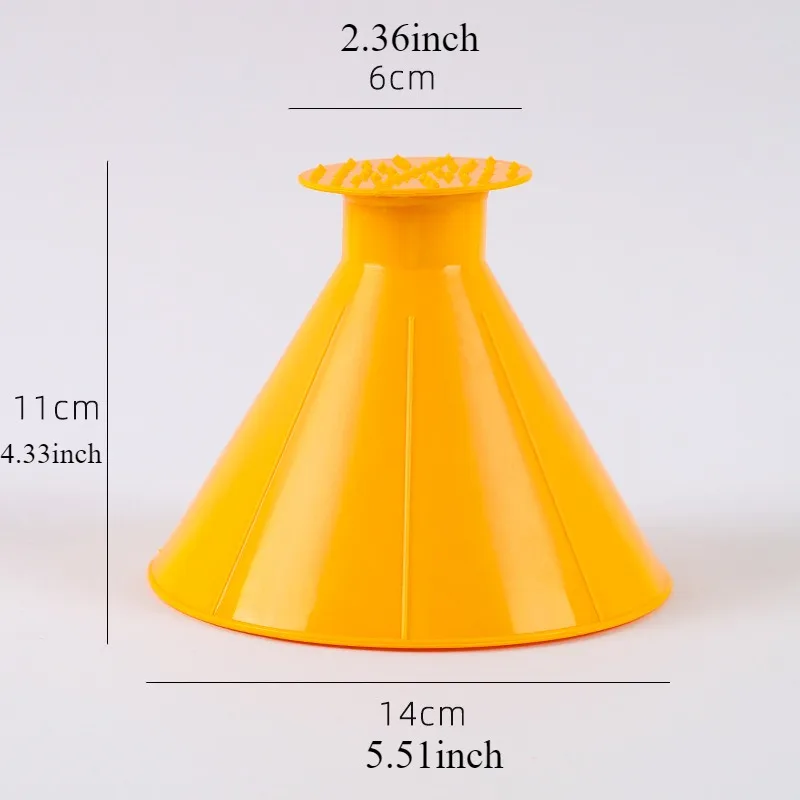 Car Snow Remover Windshield Defrosting Scraping Board 360 &deg; Not Damaging Cone Shaped Grip Snow Shoveling In Winter Parts 2pcs