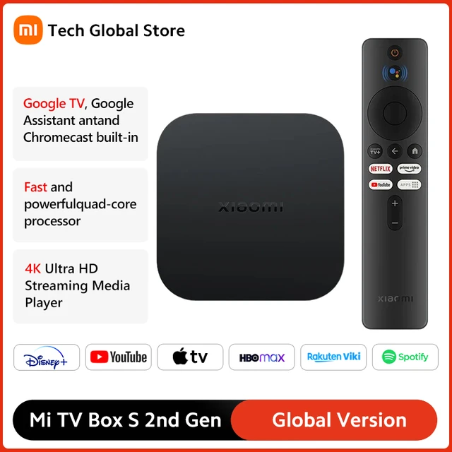 New Original Xiaomi Mi Tv Box S 4k Android 8.1 Hdr 2g 8g Wifi Bt4.2 Google  Cast Netflix Smart Tv Box Media Player Global Version - Set Top Box -  AliExpress