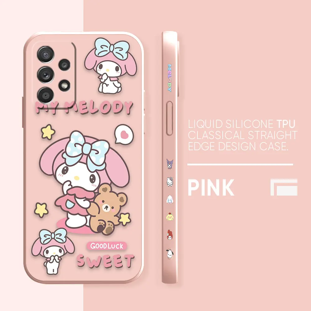 thumbnail image 1 of Case For Samsung Galaxy A91 A73 A72 A71 A53 A52 A51 A42 A33 AO3S 4G 5G Simple Liquid silicone Case Cartoon My Melody, 1 of 5