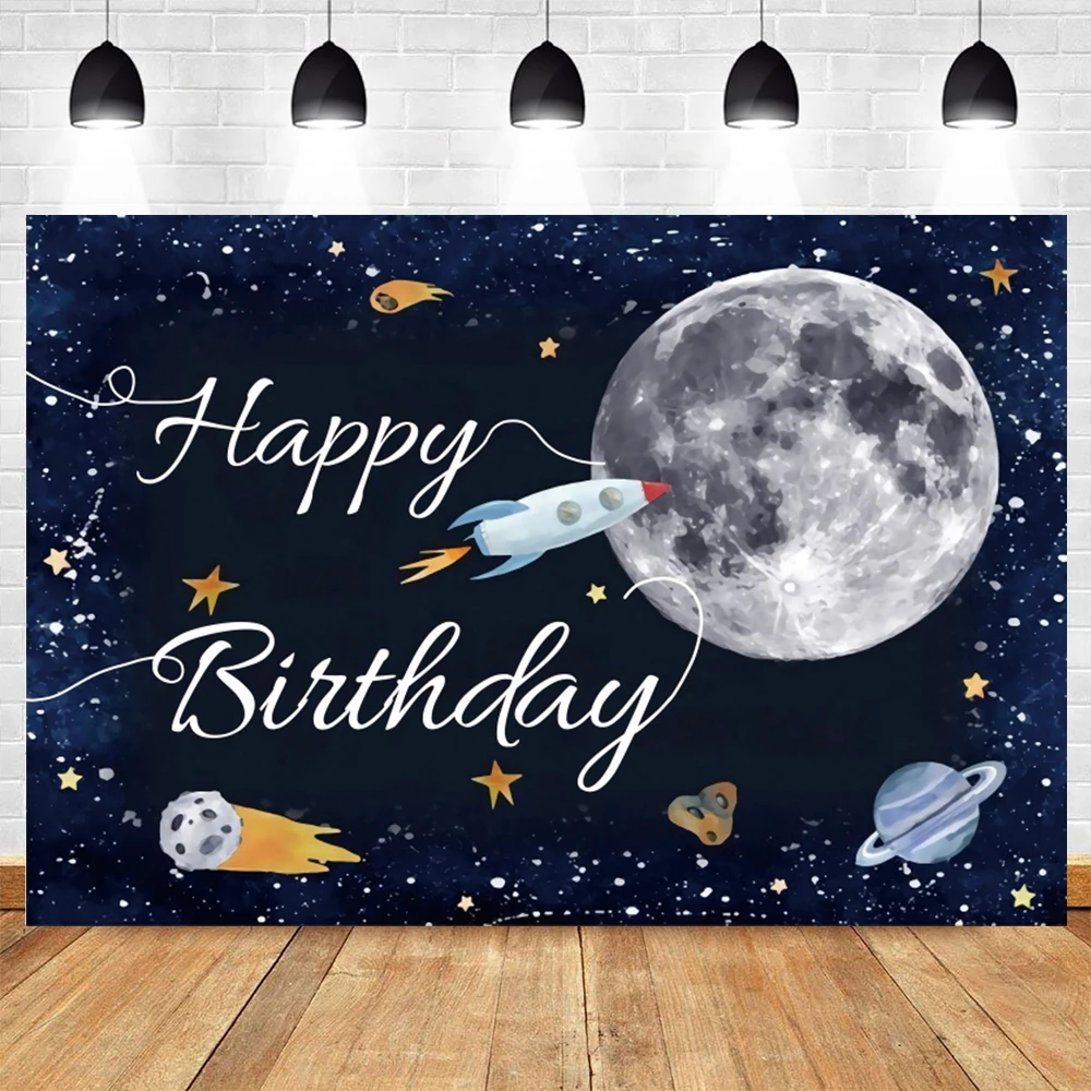우주 지구 우주 행성 우주 비행사 배경 별이 빛나는 하늘 우주선 생일 파티 사진 배경 Photozone 배너