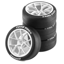 4pcs 65mm Hard Drift Tire for 1/10 RC Touring Racing Car (White)