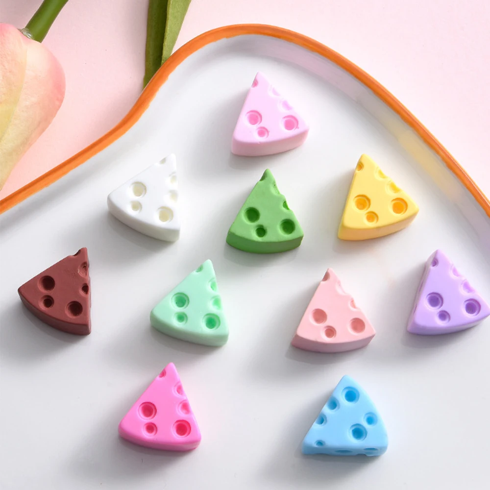 

10PCS Multicolored Cheese Series Resin Flat Back Cabochons For Hairpin Scrapbooking DIY Jewelry Craft Decoration Accessories