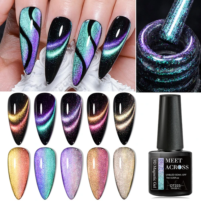 Amazon.com : SUPWEE 9D Cat Eye Gel Nail Polish 2 Colors Magnetic Nail  Polish Gel Chameleon Cateye Magic Effect with Magnetic Stick Lamp Cure  Required 10ML(0.33FL OZ) : Beauty & Personal Care