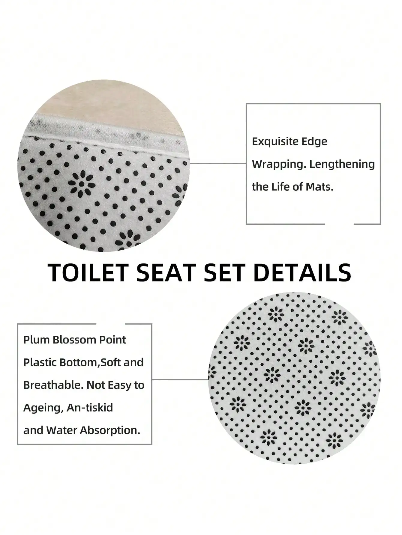 4pcs Waterproof Black Marble Pattern Polyester Shower Curtain Set, Fashionable Theme, Includes Hooks Accessories 6