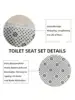 4pcs Waterproof Black Marble Pattern Polyester Shower Curtain Set, Fashionable Theme, Includes Hooks Accessories 6