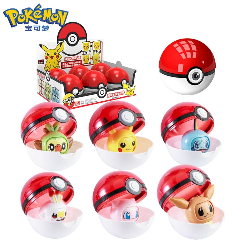 Kit Pokémon Pokebola com Personagens 4 Faces