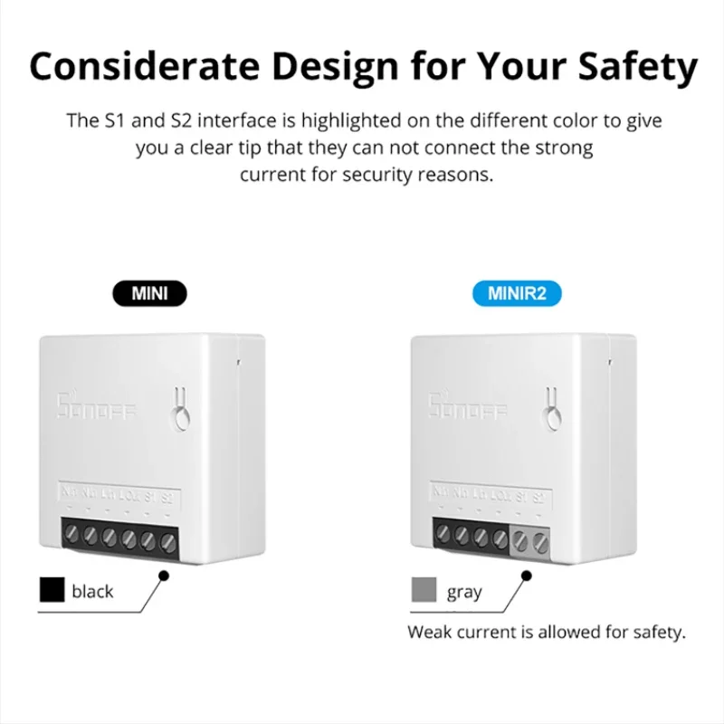 SONOFF Mini-r2 Smart Switch Diy Wifi Smart Switch Module Timer Home Work With Smartthings EWelink Alexa Google Home Alice Smart Switch