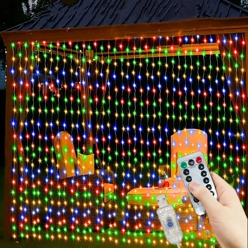 LED Fee String Vorhang Lichter 6 m/3 m Neue Jahr Lampe Weihnachten Lichter 8 Modus Fernbedienung USB girlande Weihnachten Dekor Für Home Urlaub