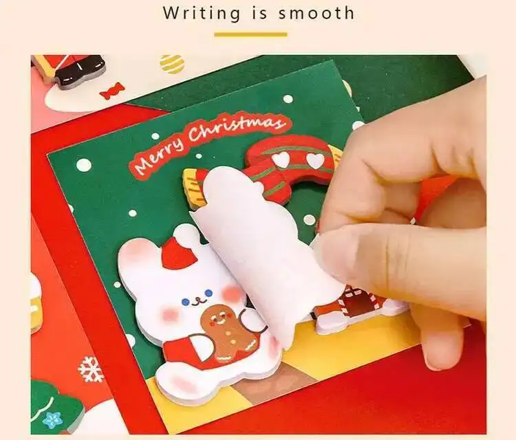 1 Stück Lytwt's Weihnachts aufkleber Haft notizen niedlichen Kawaii Cartoon Kleber Notizblock Notizblock Bürobedarf Schul briefpapier – Detail 6