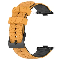 Sports Silicone Watch Band Replacement Strap - Premium Wristband Bracelet Accessory for Redmi Watch 6 (Yellow black)