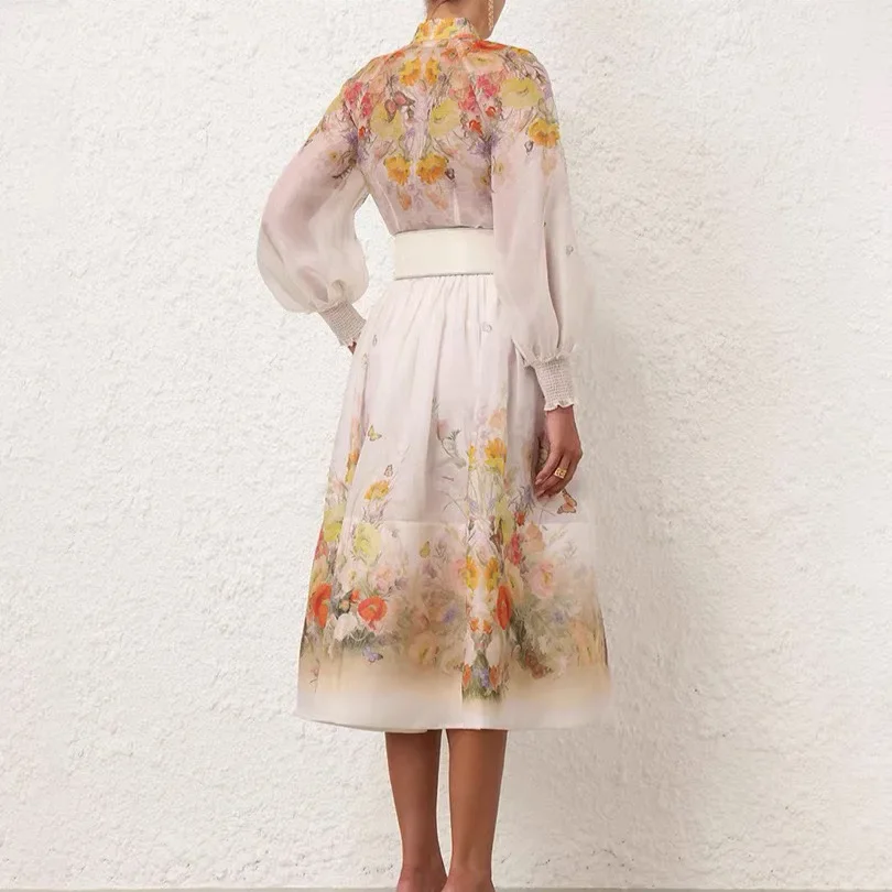 2024 dress Australian fashion summer dresses  printed Long dresses skirt set Elegant dress Womens midi dresses